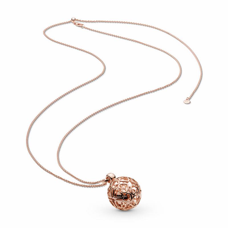 Pandora Rose™ Harmonious Hearts Chime Necklace NZ (678502-EZI)